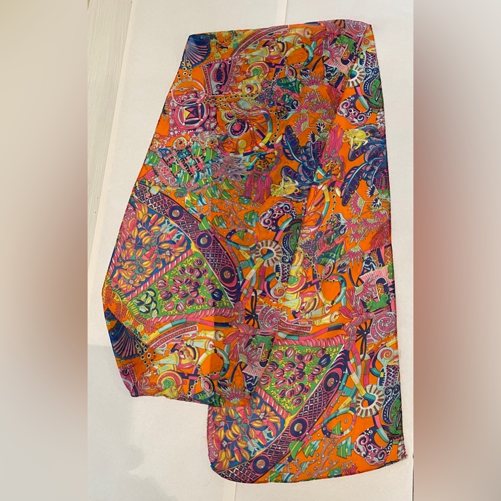 Vibrant Multicolor Long Scarf 64”x13”